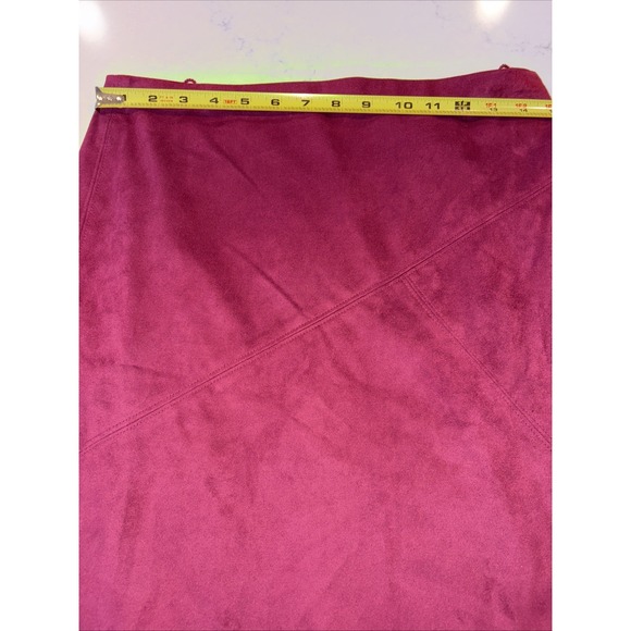 J Crew A-Line Pencil Skirt Womens 4 Burgundy Mini Faux BrushedSuede Lined F5023‎ - Picture 6 of 7